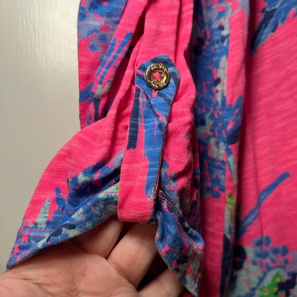 Lilly Pulitzer Surfcrest Dress Tiki Pink Out On a Limb Size XL GUC - Picture 10 of 10